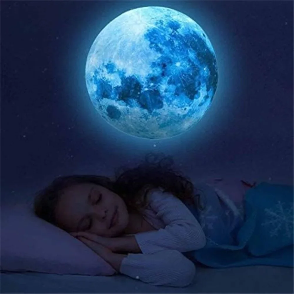 Glow in Dark Stars and Moon Wall Decals Kids Nursery Bedroom Ceiling Decor